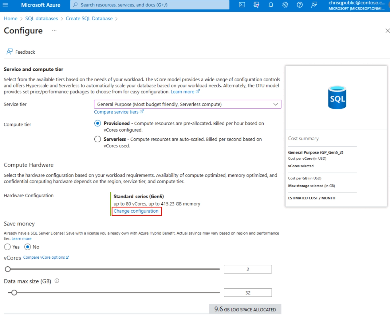 vCore SQL Database